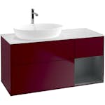 Tvättställsskåp Villeroy & Boch Finion med 3 Lådor Hylla och Bänkskiva för Ocentrerat Tvättställ från Artis & Collaro