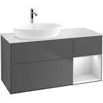 Tvättställsskåp Villeroy & Boch Finion med 3 Lådor Hylla och Bänkskiva för Ocentrerat Tvättställ från Artis & Collaro