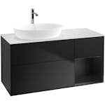 Tvättställsskåp Villeroy & Boch Finion med 3 Lådor Hylla och Bänkskiva för Ocentrerat Tvättställ från Artis & Collaro