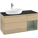 Tvättställsskåp Villeroy & Boch Finion med 3 Lådor Hylla och Bänkskiva för Ocentrerat Tvättställ från Artis & Collaro