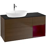 Tvättställsskåp Villeroy & Boch Finion med 3 Lådor Hylla och Bänkskiva för Ocentrerat Tvättställ från Artis & Collaro