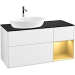 Tvättställsskåp Villeroy & Boch Finion med 3 Lådor Hylla och Bänkskiva för Ocentrerat Tvättställ från Artis & Collaro