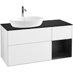 Tvättställsskåp Villeroy & Boch Finion med 3 Lådor Hylla och Bänkskiva för Ocentrerat Tvättställ från Artis & Collaro