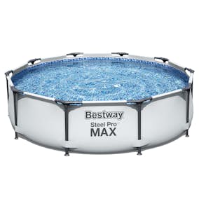 Poolpaket Bestway Steel Pro Max Ø3m Stålramspool Ovanmark med Filterpump