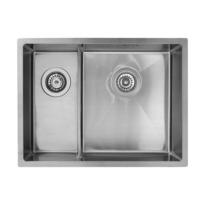 Diskho Intra Baltic 585SHR-LWT Rostfri Dubbel med Korgventil, Bräddavlopp & Vattenlås