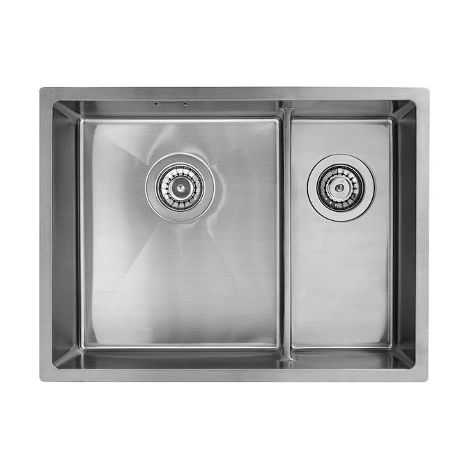 Diskho Intra Baltic 585SHL-LWT Rostfri Dubbel med Korgventil, Bräddavlopp & Vattenlås