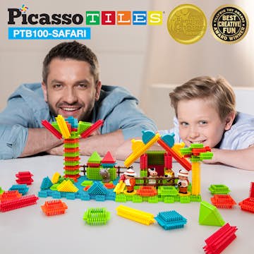 Byggbitar Picasso Tiles Bristle Blocks 100 Bitar Safari