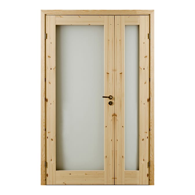 Pardörr GK Door Rakel Lika Delar Obehandlad Furu