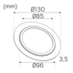Täckring Hide-a-lite 130 Ø85 Svart
