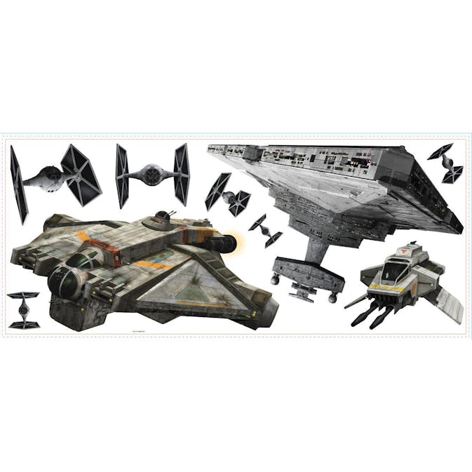Väggdekor RoomMates Kids Star Wars Rebel & Imperial Ships