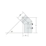 Rörböj Kaminexperten 45 Böj 150