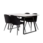 Matgrupp Venture Home Estelle 140 med 4 Valentina Stolar Sammet