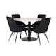 Matgrupp Venture Home Roxanna Vit Bord med 4 Vera Stolar Sammet