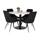 Matgrupp Venture Home Roxanna Vit Bord med 4 Vera Stolar Sammet