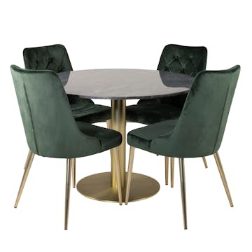 Matgrupp Venture Home Estelle med 4 Vera Stolar Sammet