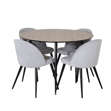 Matgrupp Venture Home Silvia med 4 Valentina Stolar Manchester Runt