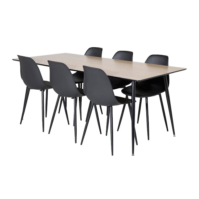 Matgrupp Sky Furniture Silvia med 6 Pop Stolar