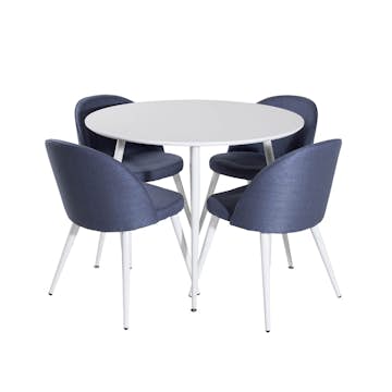 Matgrupp Venture Home Plake med 4 Valentina Stolar Polyestertyg Runt