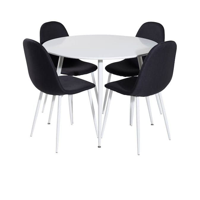 Matgrupp Venture Home Plake med 4 Pobbie Stolar Polyestertyg Runt