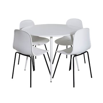 Matgrupp Venture Home Plake med 4 Ardi Stolar Runt