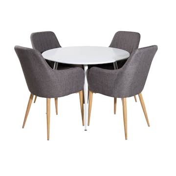 Matgrupp Venture Home Plake med 4 Corina Stolar Polyestertyg Runt