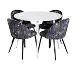 Matgrupp Venture Home Plake med 4 Valentina Stolar Polyestertyg Runt