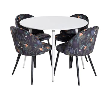 Matgrupp Venture Home Plake med 4 Valentina Stolar Polyestertyg Runt