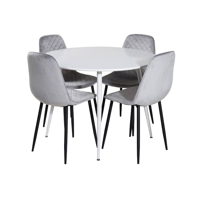 Matgrupp Venture Home Plake med 4 Phoi Stolar Sammet Runt