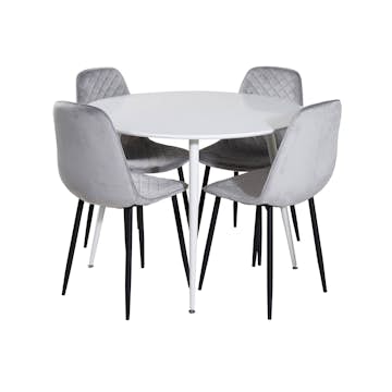 Matgrupp Venture Home Plake med 4 Phoi Stolar Sammet Runt