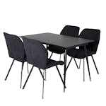 Matgrupp Venture Home Silvia med Iläggsskiva och 4 Geneva Stolar