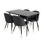 Matgrupp Venture Home Silvia med Iläggsskiva och 4 Valentina Stolar Konstläder