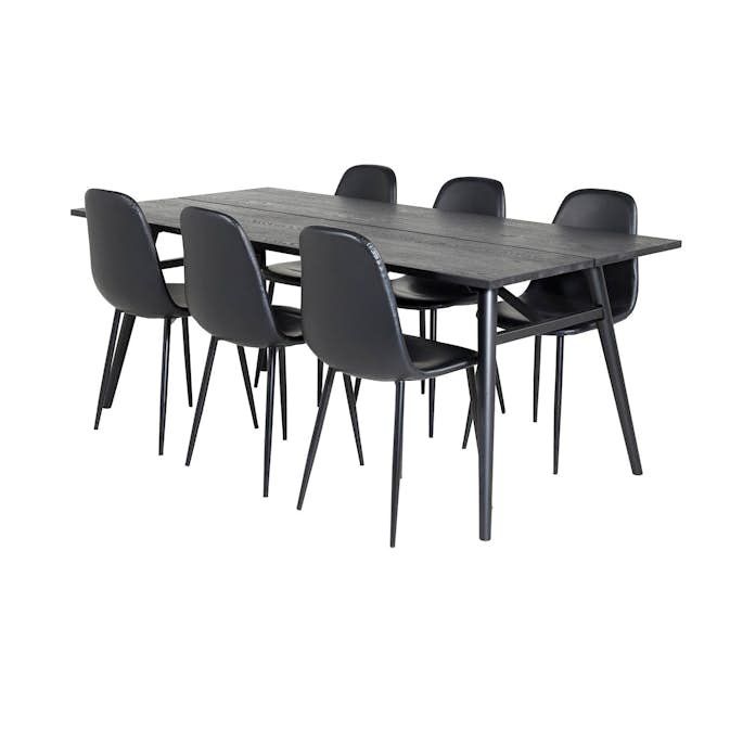 Matgrupp Venture Home Salt med 6 Pobbie Stolar Läder