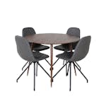 Matgrupp Venture Home Plake med 4 Pobbie Stolar Design med Snurrfunktion Konstläder