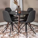 Matgrupp Venture Home Plake med 4 Pobbie Stolar Design med Snurrfunktion Konstläder