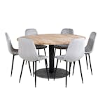 Matgrupp Venture Home Cirebon Ø140 cm med 6 Polar Stolar
