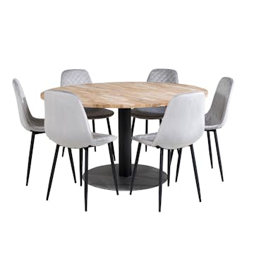 Matgrupp Venture Home Cirebon Ø140 cm med 6 Polar Stolar