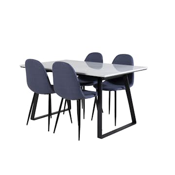 Matgrupp Venture Home Estelle 140 med 4 Pobbie Stolar PolyEstelletyg