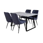 Matgrupp Venture Home Estelle 140 med 4 Vera Stolar PolyEstelletyg