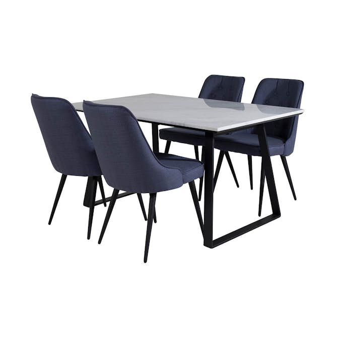 Matgrupp Venture Home Estelle 140 med 4 Vera Stolar PolyEstelletyg