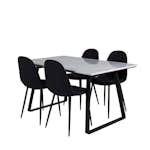 Matgrupp Venture Home Estelle 140 med 4 Pobbie Stolar PolyEstelletyg