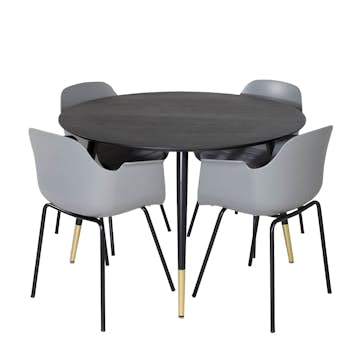 Matgrupp Venture Home Dipp Ø115 cm med 4 Comfort Stolar