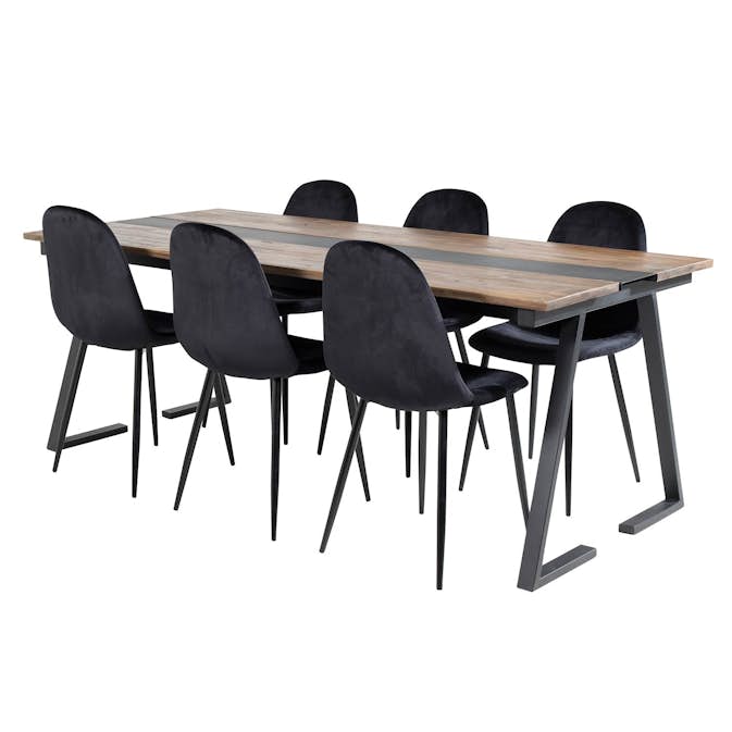 Matgrupp Venture Home Jane med 6 Pobbie Stolar Sammet