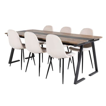 Matgrupp Venture Home Jane med 6 Pobbie Stolar Sammet