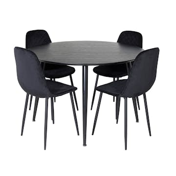 Matgrupp Venture Home Dipp Ø115 cm med 4 Polar Stolar