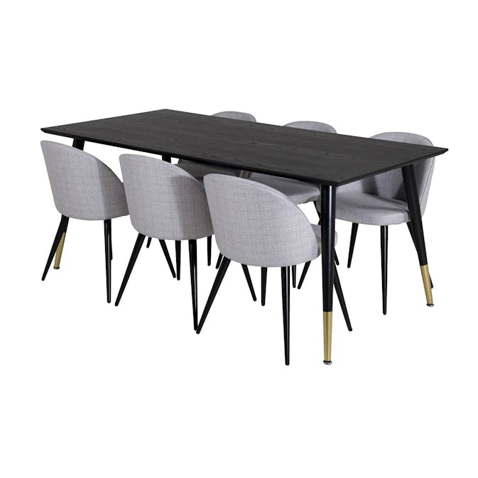 Matgrupp Sky Furniture Disa med 6 Valentina Stolar Polyestertyg