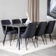 Matgrupp Venture Home Dipp med 6 Velvet Deluxe Stolar
