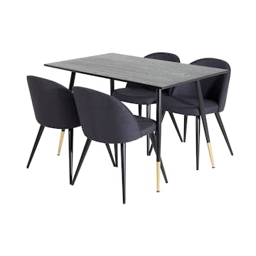 Matgrupp Venture Home Dipp med 4 Velvet Stolar