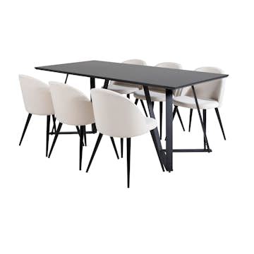 Matgrupp Venture Home Madde med 6 Valentina Stolar Manchester