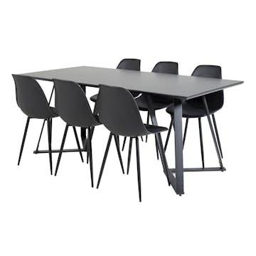 Matgrupp Venture Home Madde med 6 Pop Stolar