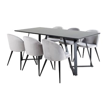 Matgrupp Venture Home Madde med 6 Valentina Stolar Sammmet